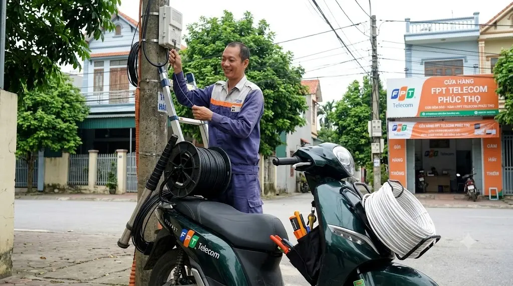 Lắp mạng FPT Phúc Thọ Hà Nội tốc độ cao, WiFi 6 miễn phí, đăng ký Internet cáp quang và truyền hình FPT tại Phúc Thọ.