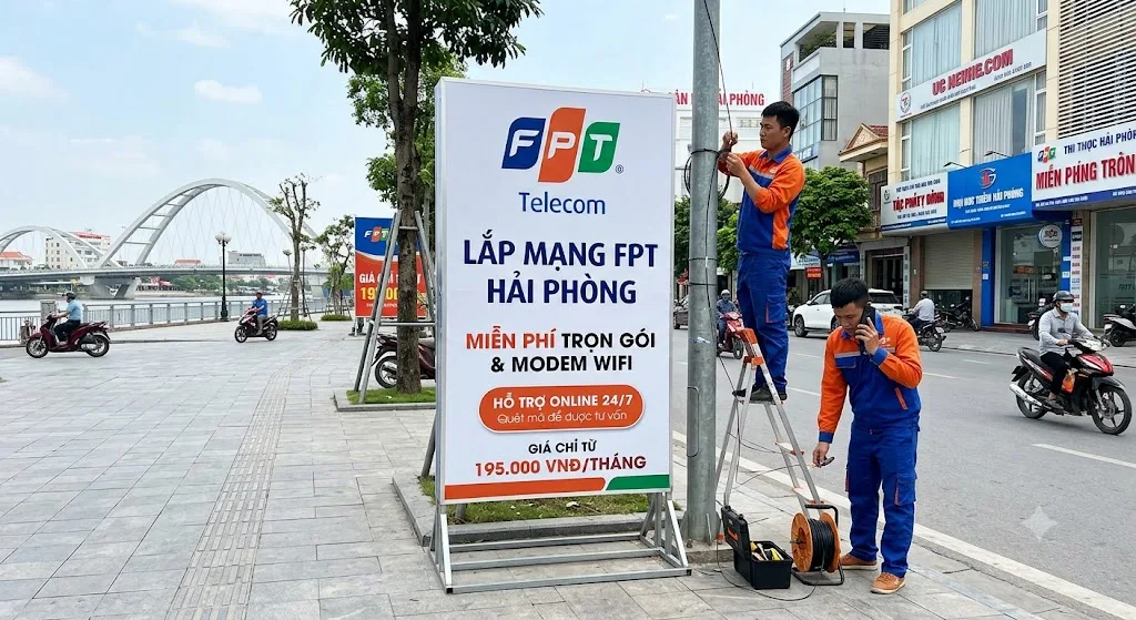Lắp mạng FPT Hải Phòng tốc độ cao, WiFi 6 miễn phí, đăng ký Internet cáp quang và truyền hình FPT tại Hải Phòng.