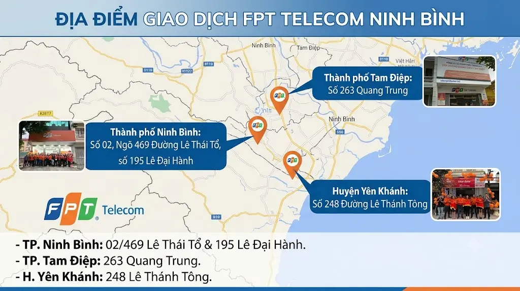 Lắp mạng FPT Ninh Bình tốc độ cao, WiFi 6 miễn phí, đăng ký Internet cáp quang và truyền hình FPT tại Ninh Bình.