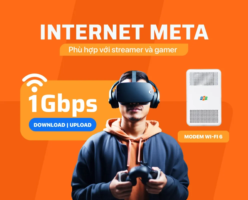 Gói Meta FPT là gói Internet tốc độ cao thuộc nhóm giải pháp Pro, hướng tới khách hàng doanh nghiệp và các mô hình kinh doanh có nhu cầu sử dụng mạng với cường độ cao. Gói cước nổi bật với tốc độ Download 1024Mbps và Upload 1024Mbps, đáp ứng tốt nhu cầu truyền tải dữ liệu hai chiều và kết nối nhiều thiết bị cùng lúc.